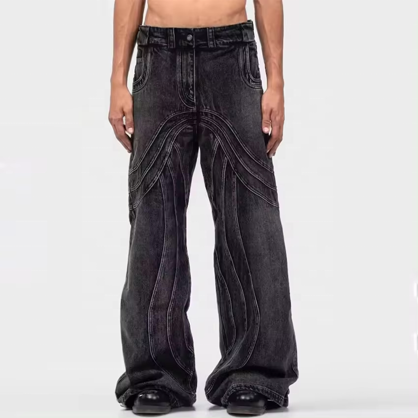 KEERADS Jean Pour Enfant Fille Déchiré Délavé Baggy Jambe Large Jeans Décontracté Taille 5 à 16 Ans Pantalon De Loisirs Pour Enfants Pantalons Multi Poches (Black, 11-12 Years
