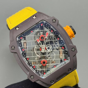 Montre-bracelet pour homme de luxe à tourbillon mécanique ultra-fin, édition limitée personnalisée, design raquette de <span class=keywords><strong>tennis</strong></span> 2704, données originales - Product Image 2