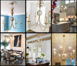 XZ classique fer salon luxe post-moderne fait à la main ancienne décoration Antique en laiton suspendu <span class=keywords><strong>bougie</strong></span> <span class=keywords><strong>lustre</strong></span> pendentifs lumière - Product Image 3