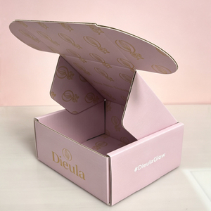 Custom Eco-Friendly Pink Cosmetic Shipping <b>Box</b> Gold Foil Logo <b>Box</b> For <b>Makeup</b> Gift Packaging - Product Image 6