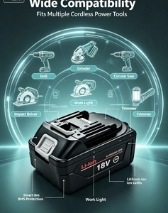 Batterie de remplacement 18V 5.0Ah à électrolyte solide LiNiMnCoO2 compatible avec les outils électriques sans fil 18V, 500 cycles - Product Image 2