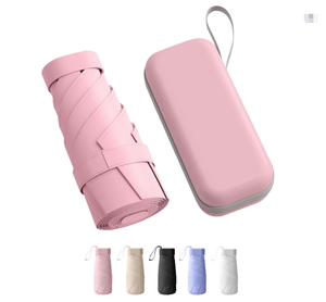 Fabrik-Großhandel Anpassbarer Fünffach Faltbarer UV-Schutz Taschenschirm mit Logodruck Kapsel-Etui Sonnen- und Regenschutz Doppelnutzung - Product Image 2