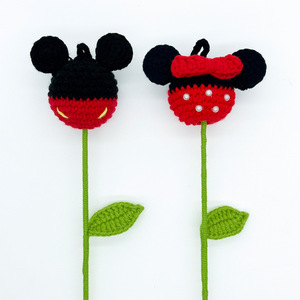 Ramo de Flores de Algodón con Cabeza de Animal de Ganchillo Hecha a Mano, Simulación de Cerdito de Peluche, Decoración Creativa para el Hogar, Planta de Dibujos Animados - Product Image 4