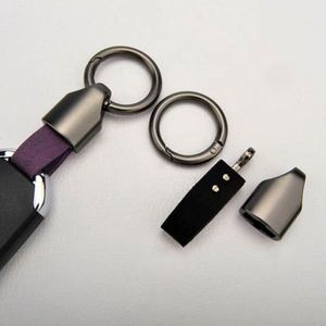 Assorted Color Metal Keychains with Leather <b>Key</b> <b>Rings</b> Durable <b>Key</b> Holders Fashion Accessories for Daily Use & Gifts - Product Image 2