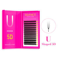 TDANCE Extensions de cils en U 3D/4D, bouquets préfabriqués, volume intense, Cilios 0.07mm, cils parallèles effet Bloom, cils YY en U 0.07mm