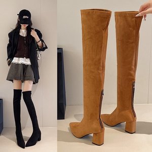 Nouvelles Bottes Hautes à Talon Aiguille pour Femme, Taille Plus, Imprimé Léopard, Jambe Droite, Rehaussantes, en Caoutchouc – Collection Automne Hiver - Product Image 3