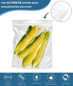 Durable Biodegradable Poly <b>Bags</b> with Zipper and Reclosable Freezer Storage for Packing Vegetables with Gravure Printing - Product Image 4
