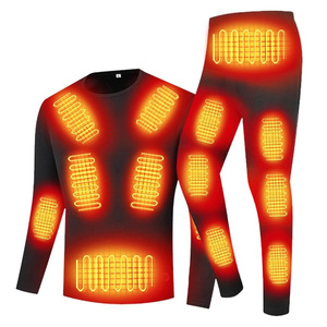 Offre Spéciale hommes deux pièces ensemble <span class=keywords><strong>sous</strong></span>-vêtement <span class=keywords><strong>thermique</strong></span> chauffant électrique ensemble vêtements de nuit chauffants confortables pour le vélo hiver voyage en plein air - Product Image 1