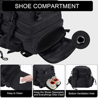 Sac à dos tactique de randonnée Trailpop, imperméable, pour le sport, les voyages d'affaires, 45L, avec compartiment à chaussures