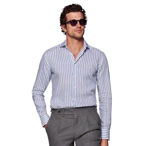 <span class=keywords><strong>Camicia</strong></span> da <span class=keywords><strong>Uomo</strong></span> OEM MTM su Misura 2021 Classica <span class=keywords><strong>Blu</strong></span> <span class=keywords><strong>e</strong></span> <span class=keywords><strong>Bianca</strong></span> con Colletto Rovesciato, Formale da Ufficio, <span class=keywords><strong>a</strong></span> <span class=keywords><strong>Righe</strong></span>, 100% Cotone - Product Image 4
