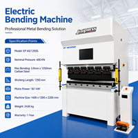 Prensa Plegadora de Chapa Metálica CNC Eléctrica Pura de 40 Toneladas y 1250 mm, Ecológica, con Doble Servoaccionamiento y Protección de Cortina de Luz