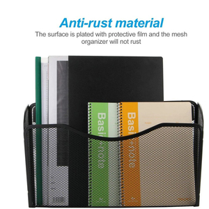 Organiseur de fichiers mural suspendu 3 pièces, <span class=keywords><strong>bureau</strong></span>, maison, <span class=keywords><strong>support</strong></span> de magazine en maille métallique, <span class=keywords><strong>support</strong></span> de fichiers suspendu - Product Image 2