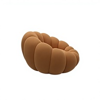 Fauteuil Minimaliste en Tissu Bouclé avec Accents de Pétales de Fleurs, Chaise Simple et Confortable pour Appartement, Salon ou Chambre à Coucher – Vente en Gros