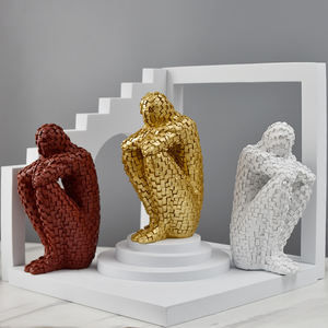 Décoration Esthétique Mini Statues de Penseur Hommes Art Abstrait Résine Sculpture Artisanat Décoration de Table Pour Salon - Product Image 6