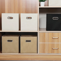 Coloré carré sans couvercle Non Tissé De Poche Boîte De Rangement/Tiroir Boîte De Rangement Pliable Jouet Organisateur Boîte/Armoire Vêtements Boîte De Rangement