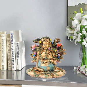 Estatua de la <span class=keywords><strong>Madre</strong></span> Tierra Gaia 2024, Nuevas Manualidades de Resina, Adornos BCA42, Diosa de la Tierra con Mariposa para Decoración del Hogar - Product Image 4