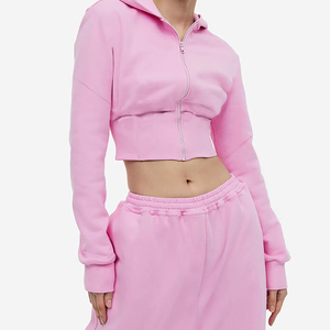 Mode nouvelles tenues décontracté femmes sweat à capuche court femmes sweat à capuche t-shirt ensemble 2 pièces Long ensemble pour femmes ensembles 2024 Club vêtements - Product Image 1