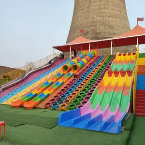 Projeto quente longo slide diversões parque emocionante passeios sistema de segurança parque temático atrações passeios Rainbow slide mundo para venda