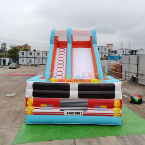 Outdoor commercial party jumpers bounce house toboggan gonflable inflatable fire station <b>slide</b> for kids - Product Image 3