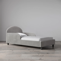 Vente en gros d'usine Mobilier pour chambre d'enfant au design moderne et simple Lit pour tout-petits en velours gris clair