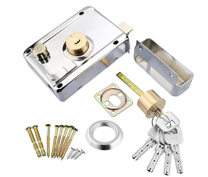 स्टेनलेस स्टील सिंगल सिलेंडर रिम लॉक 3 कुंजी ग्रेड 3 एनसी/भामा 400,000 चक्र 35-55 मिमी मोटाई लकड़ी/लौह sn/ab/ac - Product Image 1