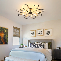 Éclairage créatif moderne Chambre à coucher dorée romantique Personnalité minimaliste moderne Salon Salle à manger Lustre de plafond