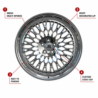 Nouvelles jantes forgées en deux parties de 18 à 26 pouces, entièrement polies, à rayons multiples en alliage d'aluminium de 20 mm, adaptées aux berlines et SUV classiques de luxe