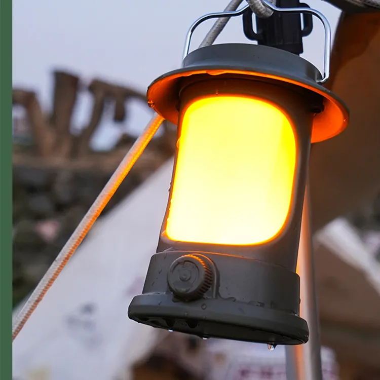 مصباح شمسي محمول محمول باليد للتخييم USB قابل لإعادة الشحن في الهواء الطلق مصباح ليد دافئ ليلي للمشي لمسافات طويلة مصباح صيد