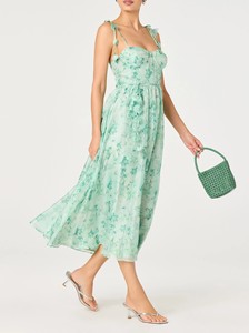 Solid Casual Summer Rayon Digital Printing Washable Midi Dress with Natural Waistline Floral 3D - Product Image 3