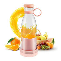 Groothandel op maat gemaakte mini glazen elektrische blender 420ml fruit- en groentesapcentrifuge beker voor buiten kamperen