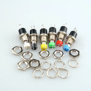 Interrupteur à bouton-poussoir Lqjy PBS-110 1NO 250V IP40 à tête ronde mécanique pour appareils électroniques Rouge Jaune Bleu Vert Blanc Noir - Product Image 2