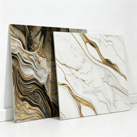 Carreaux de luxe 600x600mm (24x24 pouces) avec veinage doré, carreaux en marbre émaillé poli pour l'intérieur de la maison, mur et sol