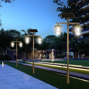Lámpara Solar de Jardín de Doble Cabezal JM de 3 Metros, Estilo Retro Chino, para Patio, Villa, Paisaje Exterior - Product Image 2