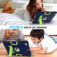 Étui robuste pour tablette iPad 9,7 pouces 2017 5e génération / 2018 6e génération, antichoc, avec béquille, coque en silicone et plastique résistante