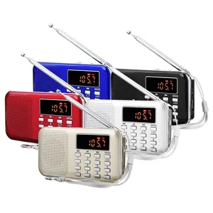 도매 MP3 라디오 스피커 플레이어 지원 TF 카드 USB LED 손전등 기능 유선 라디오