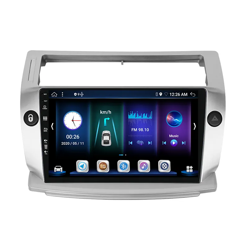 Fabrika kaynağı araç navigasyon Android 10 sistemi araba reversing araç DVD oynatıcı oynatıcı Citroen C4 c-triumph c-quatre 04-09