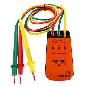 Testeur de séquence de phase VICTOR 200V-600V, testeur de tension triphasé AC avec fils codés par couleur pour les tests électriques - Product Image 3