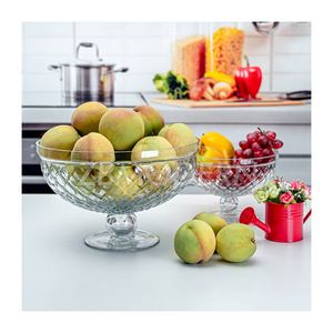 Frutero <span class=keywords><strong>de</strong></span> Cristal Transparente Decorativo para Mesa <span class=keywords><strong>de</strong></span> Comedor, Frutero <span class=keywords><strong>de</strong></span> Cristal <span class=keywords><strong>con</strong></span> Soporte - Product Image 3