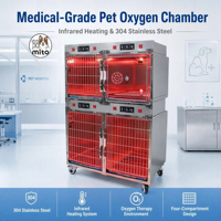 Cage de transport vétérinaire de luxe moderne en acier inoxydable 304 de haute qualité pour chiens, chats et petits animaux en clinique