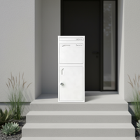Boîte de livraison de colis et de courrier autoportante en acier inoxydable, revêtement poudré, durable, étanche, antivol, grande capacité, pour usage extérieur