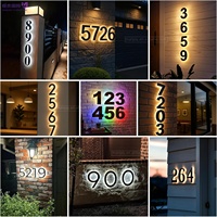 Numéro de maison personnalisé 2026 avec éclairage LED 12v en métal inoxydable moderne pour bureaux, hôtels, appartements, porte, adresse, avec lumière