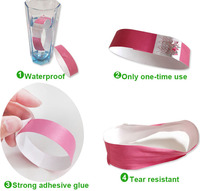 Pulseras Tyvek en blanco de 3/4 pulgadas, pulsera de papel impermeable imprimible de Color sólido con números de serie