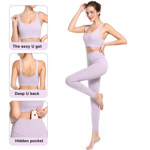 Conjunto de Yoga Transpirable para Mujer, 2 Piezas, Color Sólido, Ropa Deportiva de Manga Corta, Tallas Grandes S-3XL, Conceptcase Fitness Wea - Product Image 1