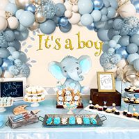 TLX Fournisseur d'arches de ballons pour fêtes depuis 15 ans, Kit de guirlande d'arche de ballons bleu poussière avec confettis pour baby shower et anniversaires