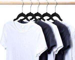 Cheap Factory <strong>Velvet</strong> Hangers Black Non-Slip Strong and Flexible Design for <strong>Coats</strong> Jackets Pants &amp; Dress Clothes - Product Image 3