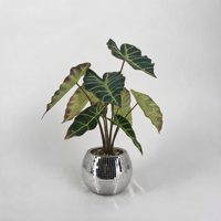 Arbre artificiel en pot avec feuilles dentelées en PE pour décoration intérieure moderne et tendance