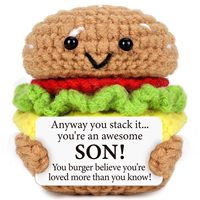 Jouet en crochet fait main, hamburger mignon en fil, amigurumi, poupée en peluche alimentaire, décoration de table de cuisine, objets décoratifs
