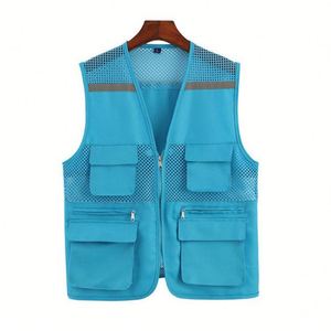 Gilet de sécurité réfléchissant multicolore personnalisé avec logo OEM et poches, veste de sécurité haute visibilité pour hommes et femmes, uniforme d'ingénieur - Product Image 4