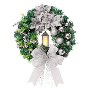 Ghirlanda Natalizia Artificiale <span class=keywords><strong>per</strong></span> Decorazione <span class=keywords><strong>Casa</strong></span> con Fiori Rossi/Verdi/Gialli Diametro 30-45cm <span class=keywords><strong>per</strong></span> <span class=keywords><strong>Porta</strong></span> d'Ingresso - Product Image 4