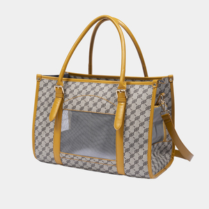 高級レザー ペットキャリー 犬用キャリーバッグ ペットハンドバッグ 犬用品 ペットアクセサリー 犬用ハーネス付き - Product Image 6